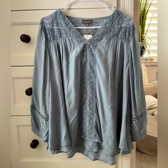 Style & Co Embroidered Top - Picture 5 of 13